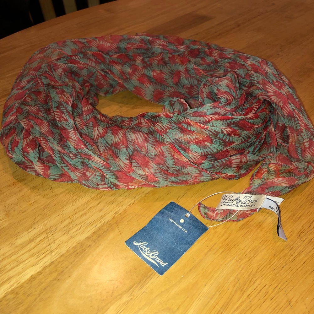 New with tags Lucky Brand silk printed scarf